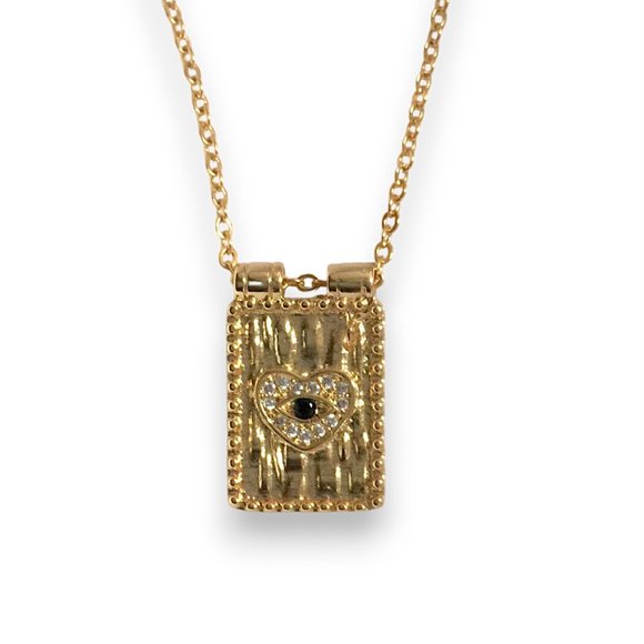 Evil Eye Third Eye Protection Cubic Zirconia Charm Gift Charm Necklace - Picture 1 of 6